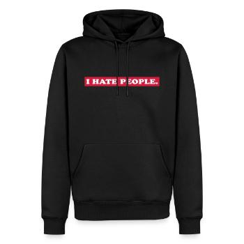 I HATE PEOPLE. - Men’s Premium Organic Hoodie - black - Front - Nico (187cm)