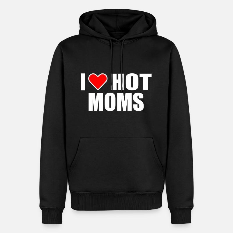 I love hot moms - Sweat à capuche Premium bio Homme - noir