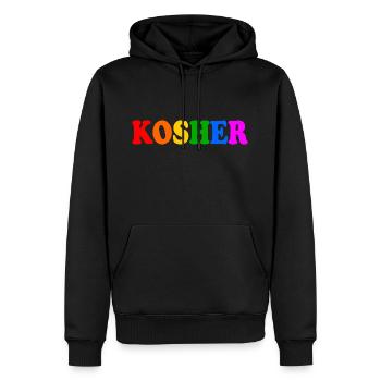 Kosher - Männer Premium Bio Hoodie - Schwarz - Vorne - Nico (187cm)