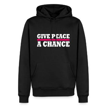 Give peace a chance - Männer Premium Bio Hoodie - Schwarz - Vorne - Nico (187cm)