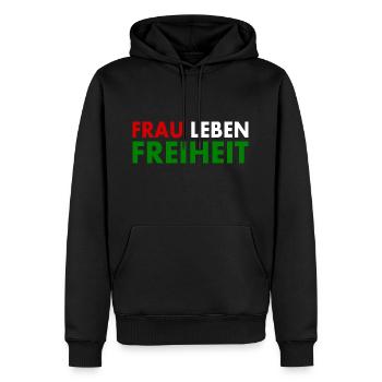La liberté de vie des femmes - Sweat à capuche Premium bio Homme - noir - Devant - Nico (187cm)