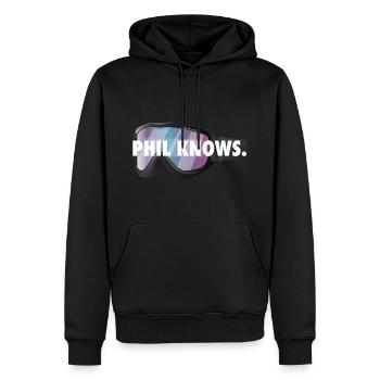 4-7 PHIL - Männer Premium Bio Hoodie - Schwarz - Vorne - Nico (187cm)