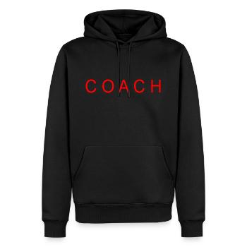 Coach - Men’s Premium Organic Hoodie - black - Front - Nico (187cm)