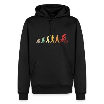 Darwin Evolution für BMXisten 🚴 ♂️ - Männer Premium Bio Hoodie - Schwarz - Vorne - Nico (187cm)
