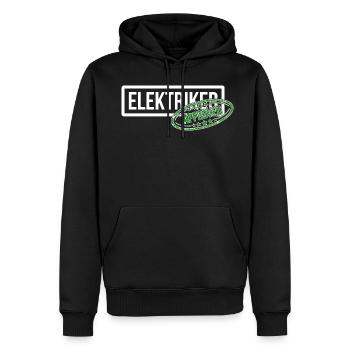 Endlich Elektriker - Prüfung bestanden! - Männer Premium Bio Hoodie - Schwarz - Vorne - Nico (187cm)