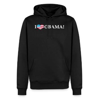 I <3 Obama - Sweat à capuche Premium bio Homme - noir - Devant - Nico (187cm)