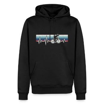 RADRENNFAHRER HERZSCHLAG RADFAHREN RETRO RENNRAD - Männer Premium Bio Hoodie - Schwarz - Vorne - Nico (187cm)