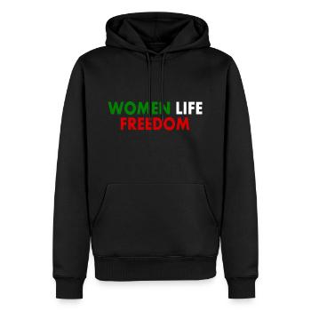 Women life freedom - Sweat à capuche Premium bio Homme - noir - Devant - Nico (187cm)