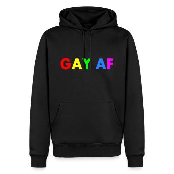 Gay af - Männer Premium Bio Hoodie - Schwarz - Vorne - Nico (187cm)