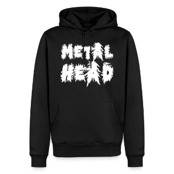 Metal Head - Musique Rock - Sweat à capuche Premium bio Homme - noir - Devant - Nico (187cm)