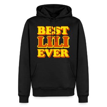 Lili prénom drôle cadeau - Sweat à capuche Premium bio Homme - noir - Devant - Nico (187cm)