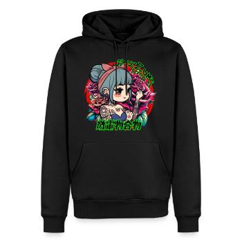 Irezumi Tattoo Japon encré Manga traditionnel Anim - Sweat à capuche Premium bio Homme - noir - Devant - Nico (187cm)