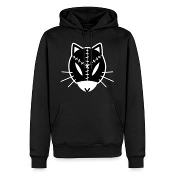Catkuroeil - Sweat à capuche Premium bio Homme - noir - Devant - Nico (187cm)