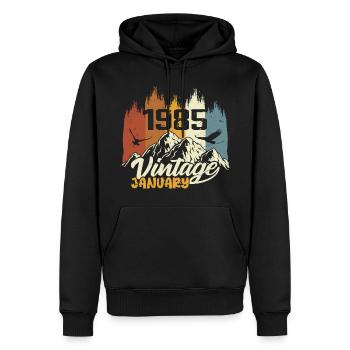 Birthday January 1985 - Gift January 1985 - Men’s Premium Organic Hoodie - black - Front - Nico (187cm)