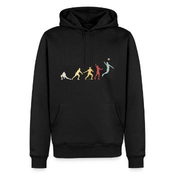 Volleyballer Evolution Retro Beach Volleyball - Men’s Premium Organic Hoodie - black - Front - Nico (187cm)