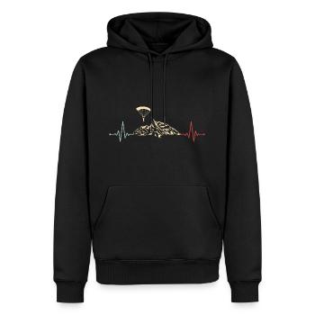 Fallschirmspringer Gleitschirm Herzschlag Retro - Männer Premium Bio Hoodie - Schwarz - Vorne - Nico (187cm)