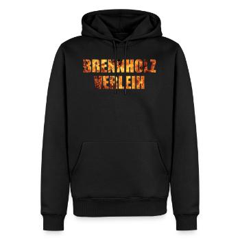 Brennholz Verleih Feuerholz Spruch - Männer Premium Bio Hoodie - Schwarz - Vorne - Nico (187cm)