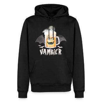 Vambier Halloween JGA Malle Bière Chauve-souris Vampire - Sweat à capuche Premium bio Homme - noir - Devant - Nico (187cm)