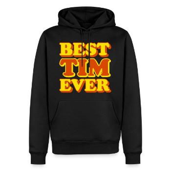 Cadeau amusant avec prénom Tim - Sweat à capuche Premium bio Homme - noir - Devant - Nico (187cm)