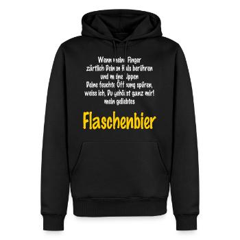 Flaschenbier ...wenn meine Finger - RAHMENLOS - Männer Premium Bio Hoodie - Schwarz - Vorne - Nico (187cm)
