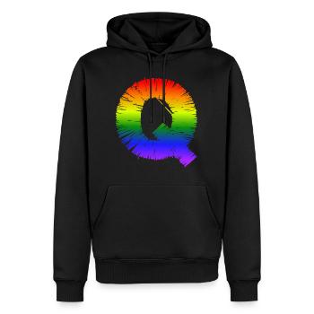arc-en-Q - Sweat à capuche Premium bio Homme - noir - Devant - Nico (187cm)