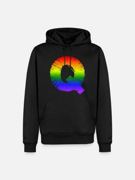 Rainbow Q - Men’s Premium Organic Hoodie - black
