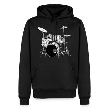 Drums silver - Men’s Premium Organic Hoodie - black - Front - Nico (187cm)