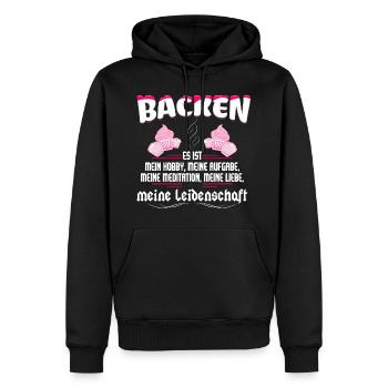 Backen ist meine Leidenschaft - Männer Premium Bio Hoodie - Schwarz - Vorne - Nico (187cm)