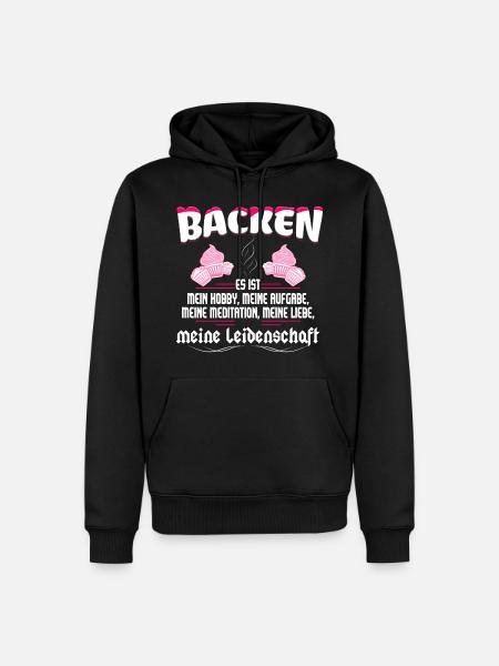 Backen ist meine Leidenschaft - Männer Premium Bio Hoodie - Schwarz