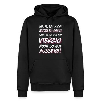 Gut aussehen mit Vierzig! - Männer Premium Bio Hoodie - Schwarz - Vorne - Nico (187cm)