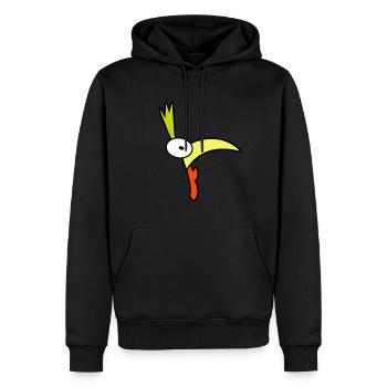 pivert - Sweat à capuche Premium bio Homme - noir - Devant - Nico (187cm)