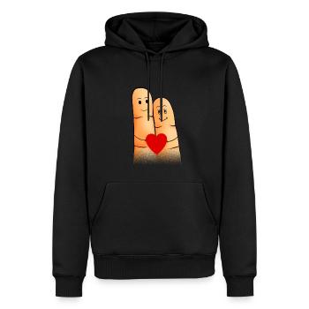 You + Me = Love - Men’s Premium Organic Hoodie - black - Front - Nico (187cm)