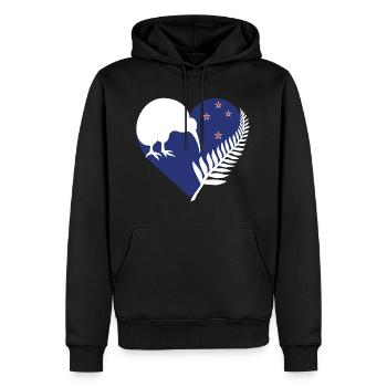 Neuseeland - New Zealand - Männer Premium Bio Hoodie - Schwarz - Vorne - Nico (187cm)