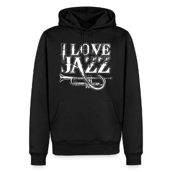 jazz - Men’s Premium Organic Hoodie - black - Front - Nico (187cm)