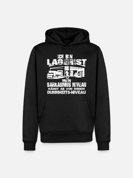 Lagerist NIVEAU - Männer Premium Bio Hoodie - Schwarz