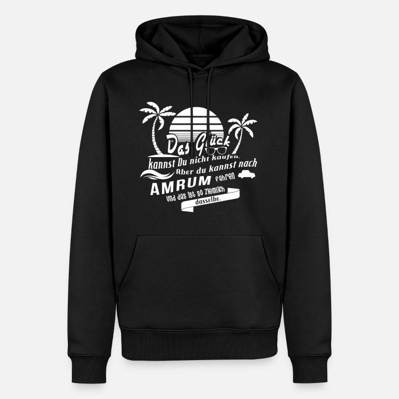Amrum Glück - Männer Premium Bio Hoodie - Schwarz
