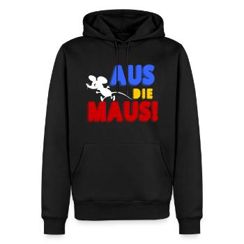 Aud die Maus!! - Männer Premium Bio Hoodie - Schwarz - Vorne - Nico (187cm)