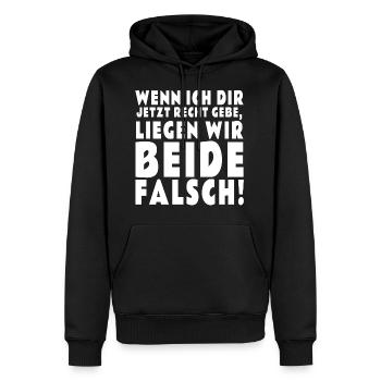 Oui - Sweat à capuche Premium bio Homme - noir - Devant - Nico (187cm)