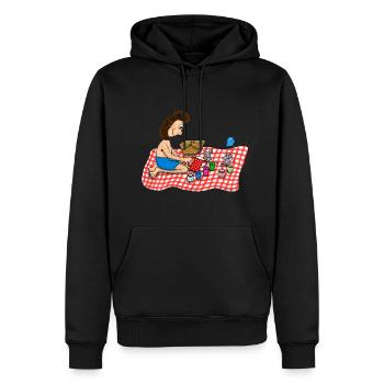 Uffi piknick - Sweat à capuche Premium bio Homme - noir - Devant - Nico (187cm)