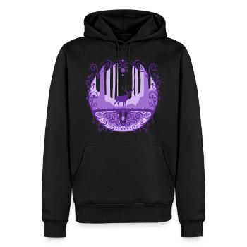 Cerf comme roi de la forêt - Sweat à capuche Premium bio Homme - noir - Devant - Nico (187cm)