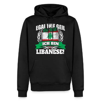 Libanese Libanon Libanesin Libanesisch Geschenk - Männer Premium Bio Hoodie - Schwarz - Vorne - Nico (187cm)