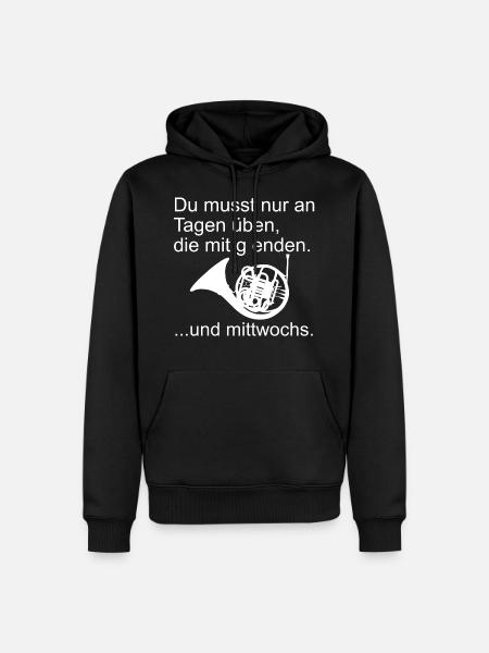 Horn üben - Männer Premium Bio Hoodie - Schwarz