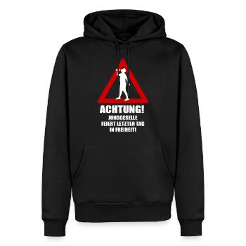 Junggesellenabschied t shirt Ausgefallene JGA - Männer Premium Bio Hoodie - Schwarz - Vorne - Nico (187cm)