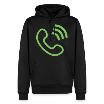 telephone mobiltelefon handy funktelefon retro15 - Männer Premium Bio Hoodie - Schwarz - Vorne - Nico (187cm)