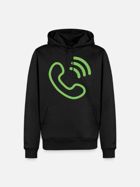 telephone mobile phone cellphone radio telephone retro15 - Men’s Premium Organic Hoodie - black