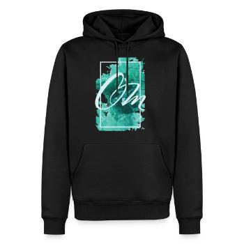 Om gift color splash relaxation meditation yoga - Men’s Premium Organic Hoodie - black - Front - Nico (187cm)