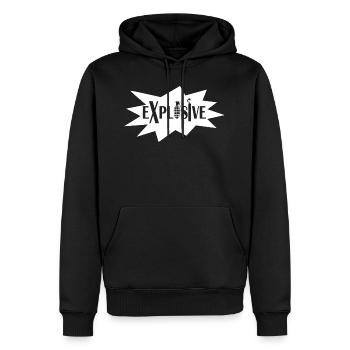 Explosive Design weiss - Männer Premium Bio Hoodie - Schwarz - Vorne - Nico (187cm)