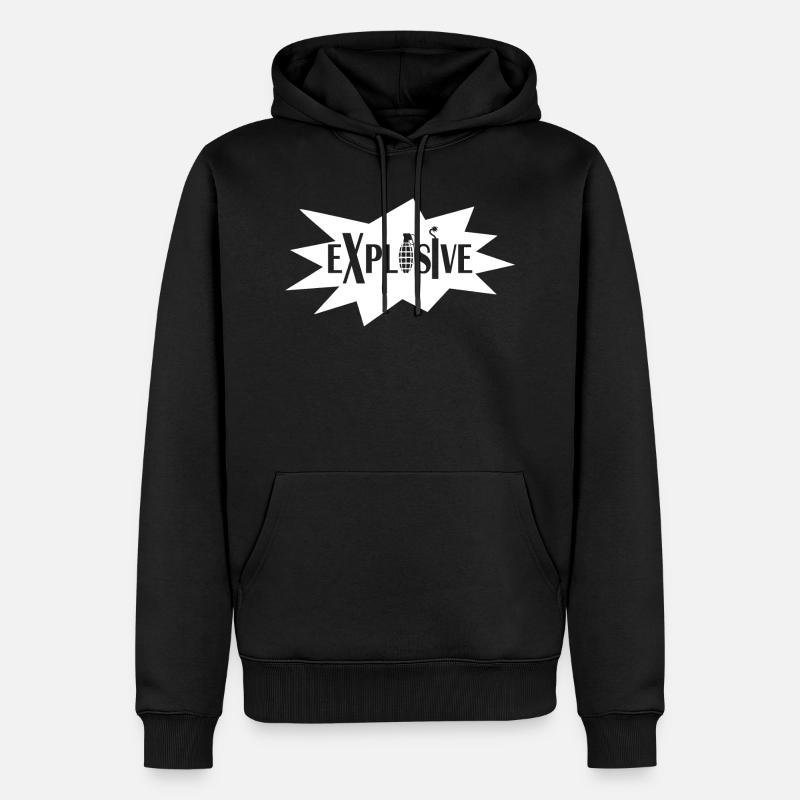 Explosive Design weiss - Männer Premium Bio Hoodie - Schwarz