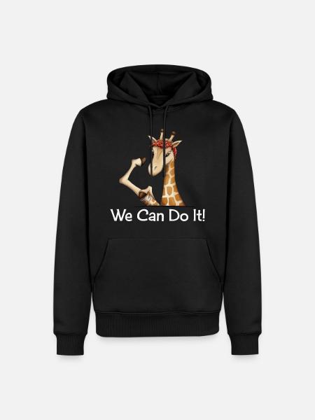 Giraffe we can do it Frauenrecht Frauenpower - Herre Premium økologisk hoodie - sort