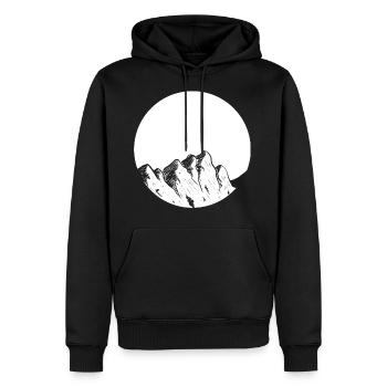 Berge Mountains Mond Mondschein Wandern Gebirge - Männer Premium Bio Hoodie - Schwarz - Vorne - Nico (187cm)